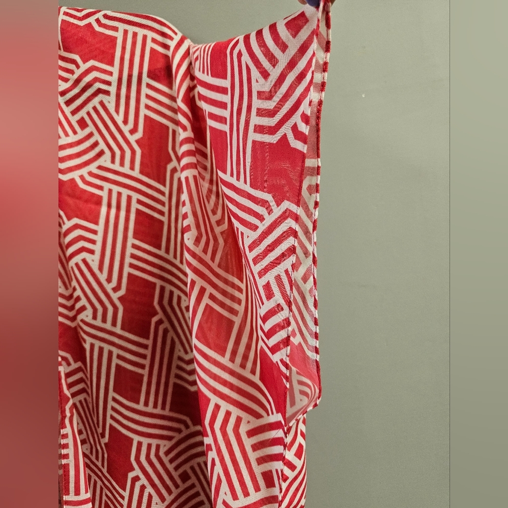 Women's Open-Front Geo-Print Duster - Picture 3 of 9